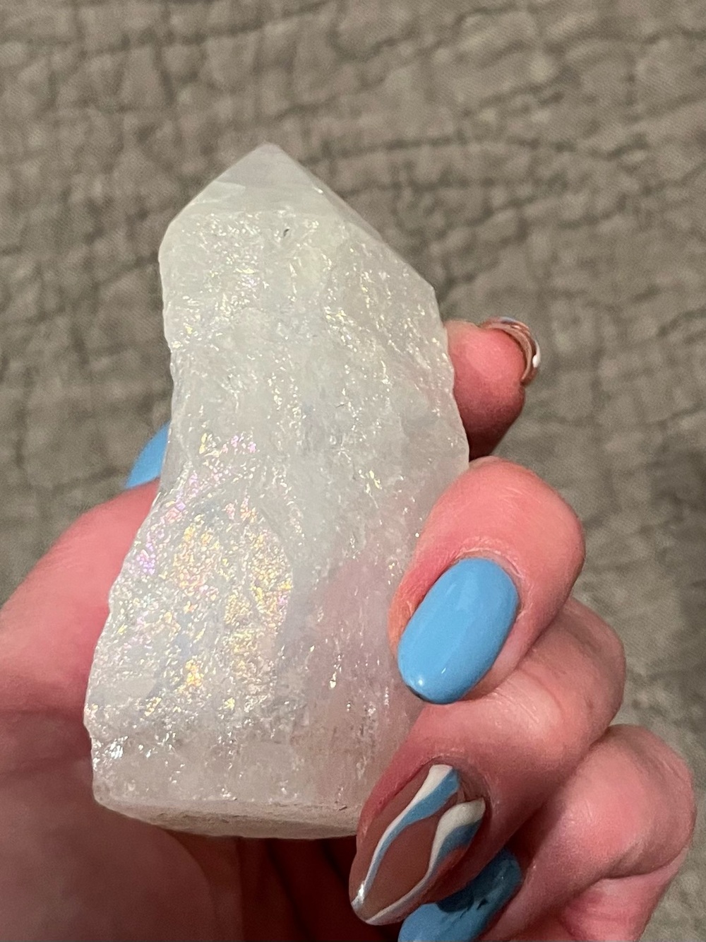 Iridescent White Crystal Point Home Accent - Picture 4 of 9